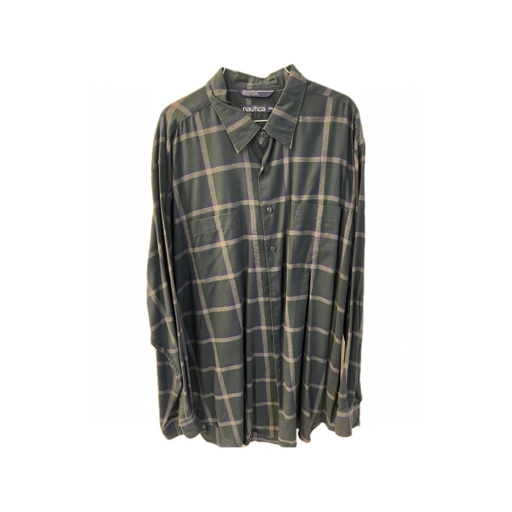 Nautica green plaid button down, XXL.
